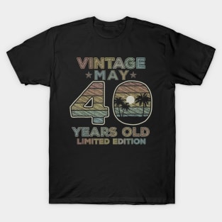 40th Birthday Gift Vintage May 1980 Forty Years Old T-Shirt